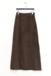 SWAYING 25 Fall/Winter Collection: Fringe-trimmed Yak Wool Maxi Skirt SW-SW25AW3B15C2S2-ZONG (Brown)
